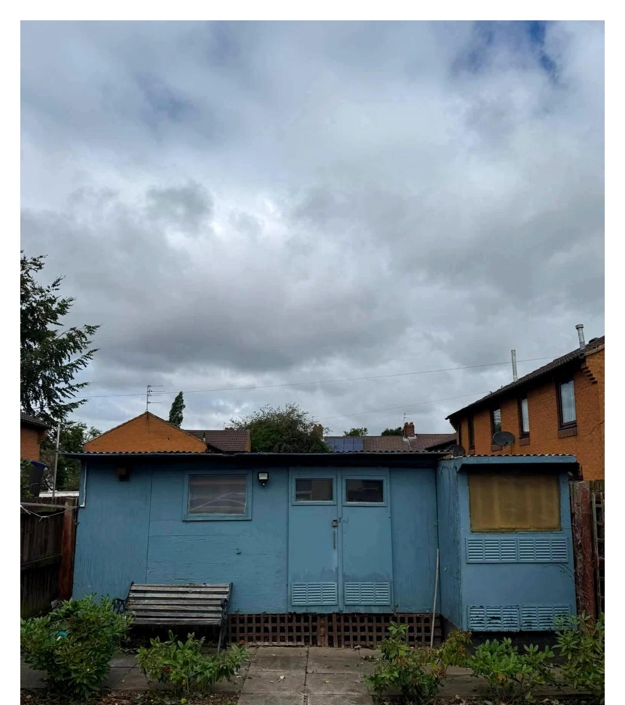 Garden building visible again after tree work